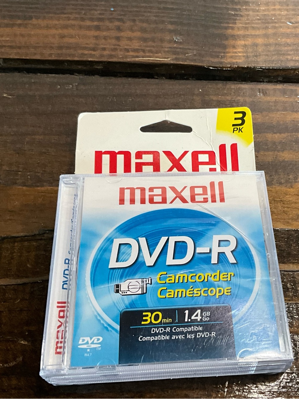 Maxell 3 pack of DVD-R Camcorder 30 min 1.4 GB New Sealed